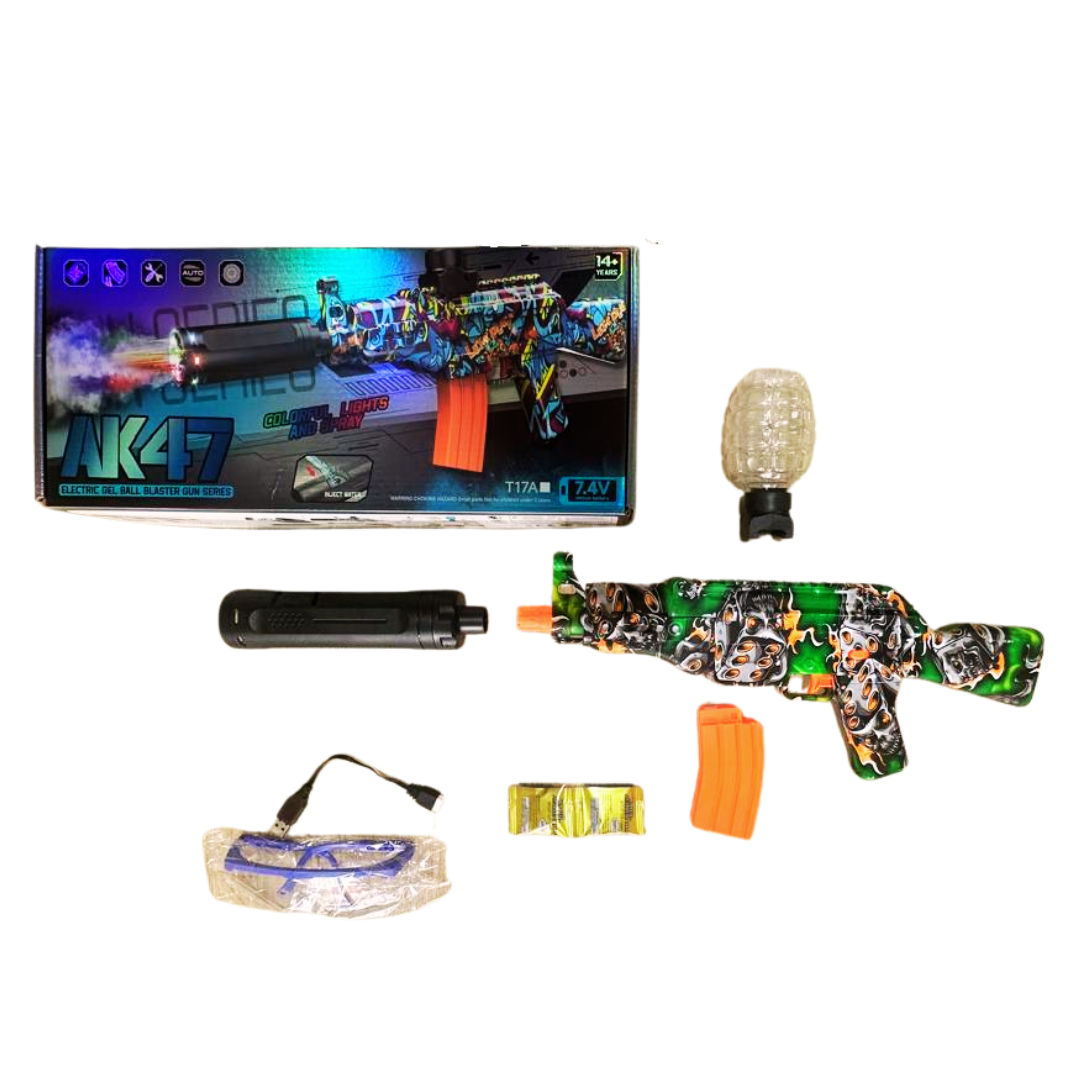 🎨🔥🔫 PISTOLA DE HIDROGEL AK47 / LUCES Y HUMO 🎨🔥🔫