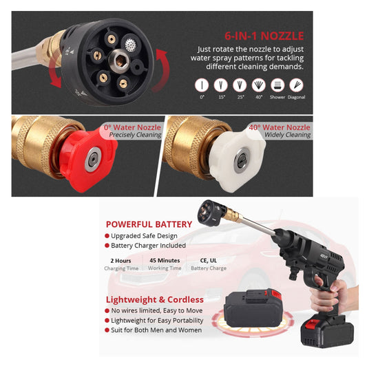 HIDROLAVADORA INALAMBRICA A PRESION CON 2 BATERIAS