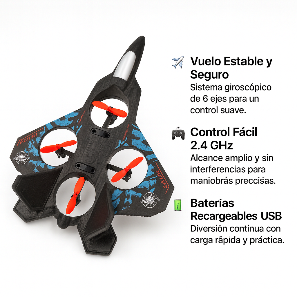 Avión con Control Remoto LED – Fácil de Usar. Súper Divertido. Para Todas las Edades