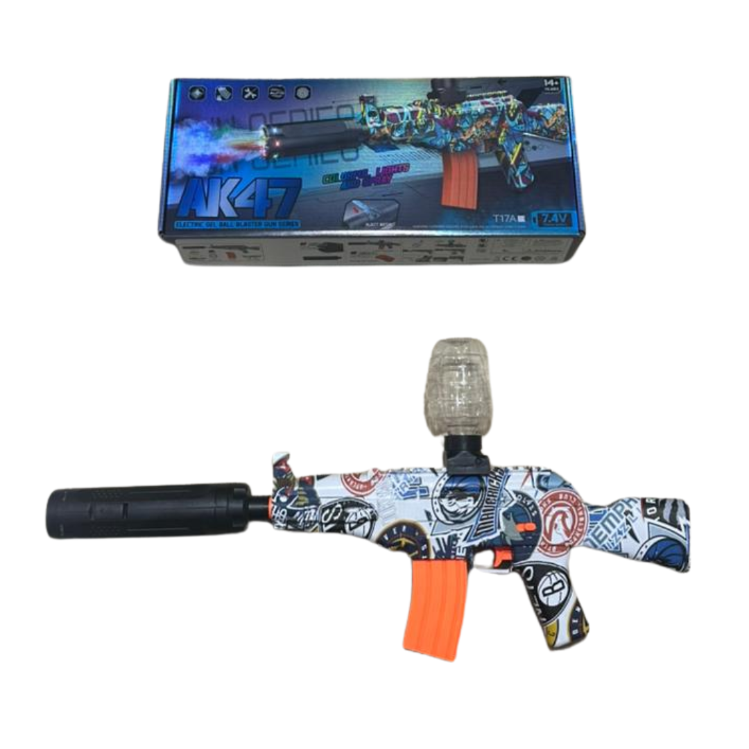 🎨🔥🔫 PISTOLA DE HIDROGEL AK47 / LUCES Y HUMO 🎨🔥🔫