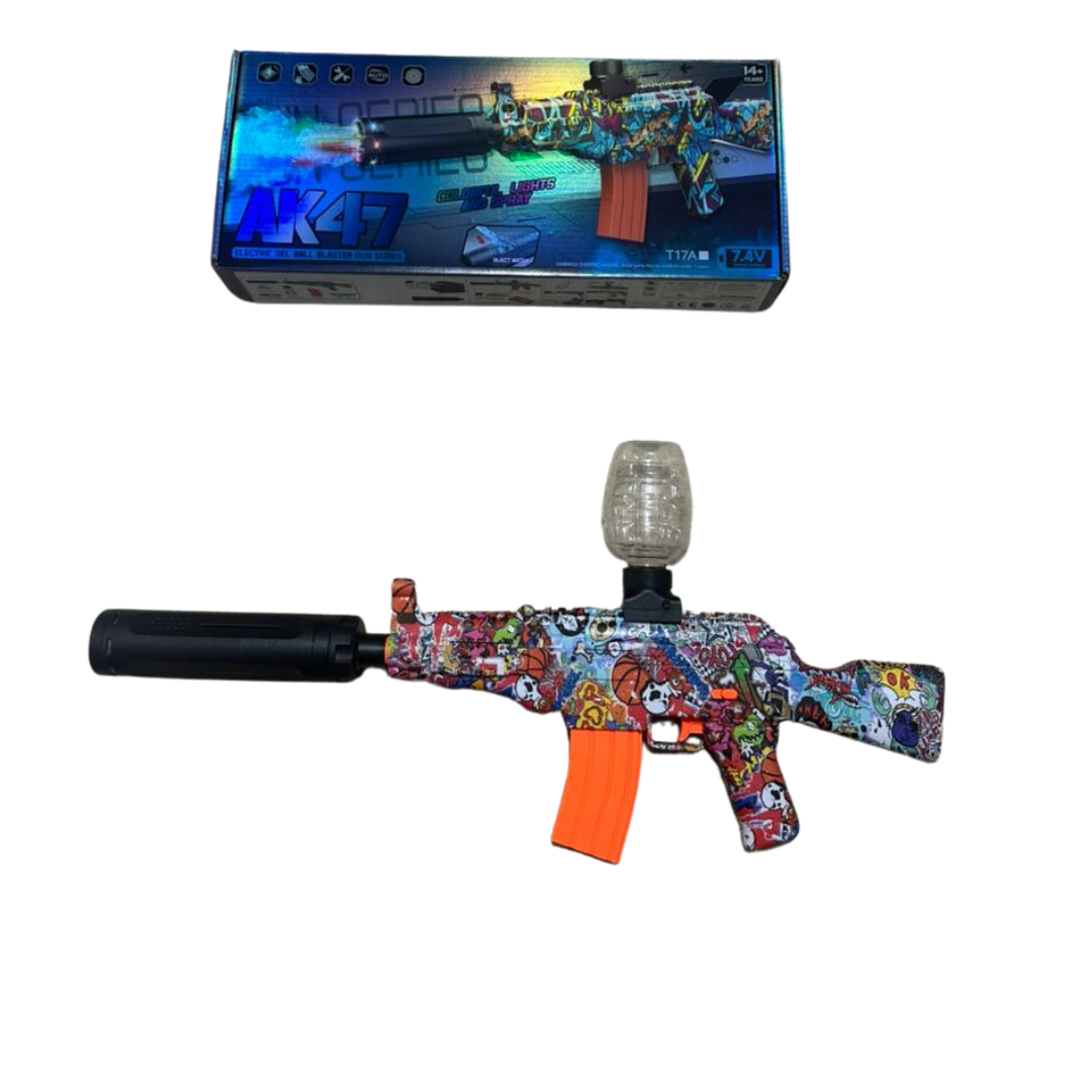 🎨🔥🔫 PISTOLA DE HIDROGEL AK47 / LUCES Y HUMO 🎨🔥🔫