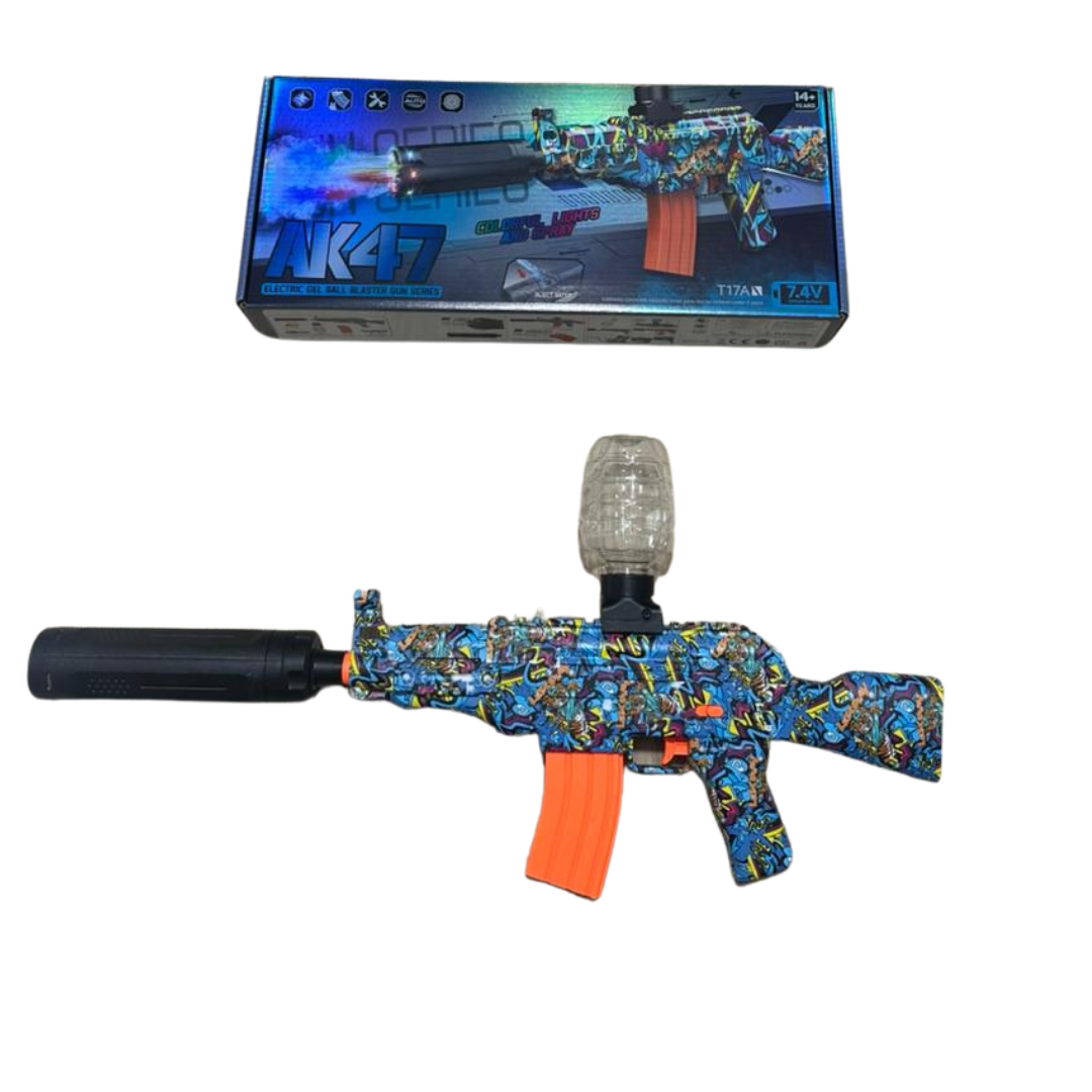 🎨🔥🔫 PISTOLA DE HIDROGEL AK47 / LUCES Y HUMO 🎨🔥🔫