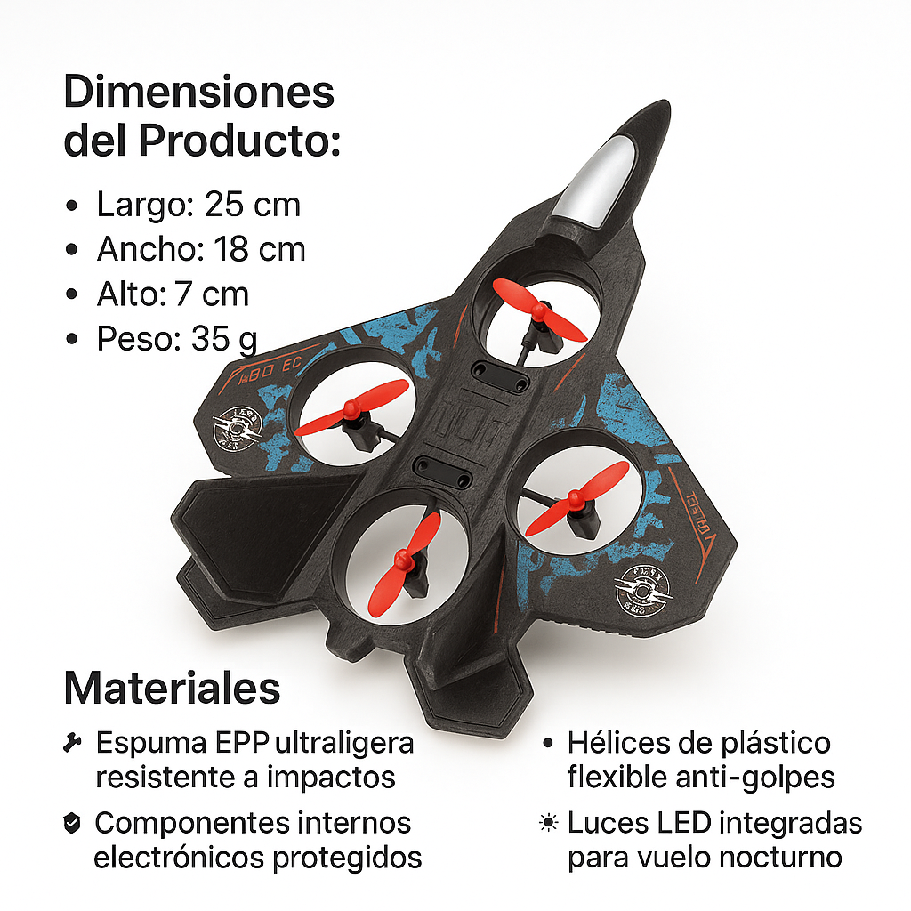 Avión con Control Remoto LED – Fácil de Usar. Súper Divertido. Para Todas las Edades