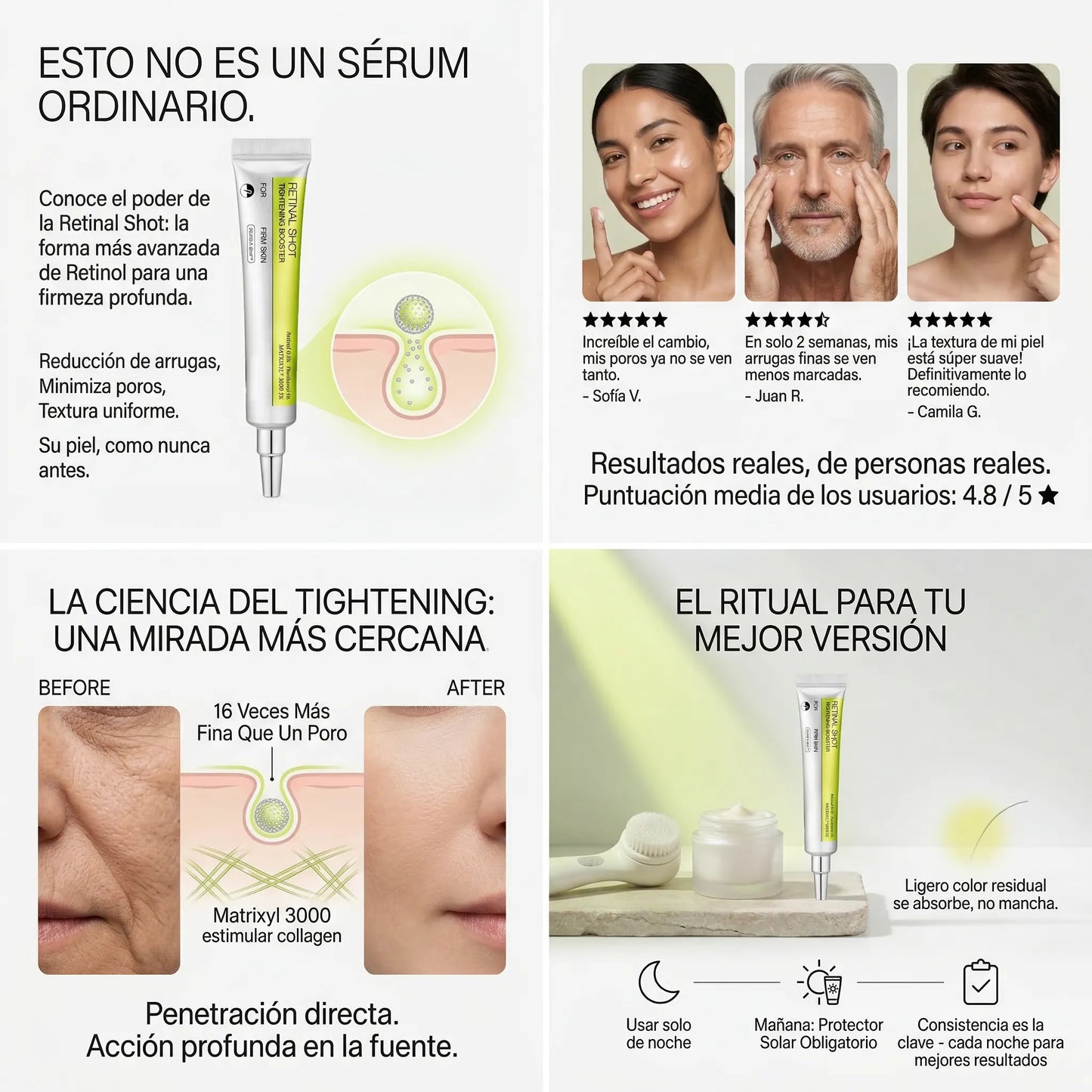 RETINAL SHOT / Recupera la firmeza de tu piel y reduce visiblemente arrugas y poros