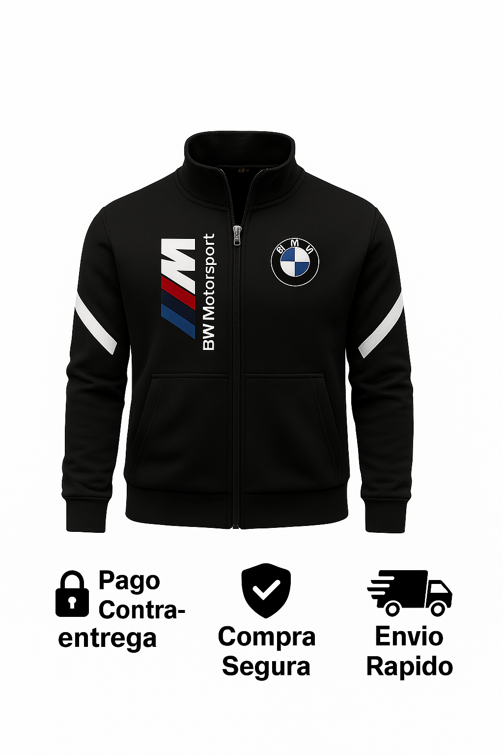 BUZO BMW REFLECTIVO ESTAMPADO CUELLO ALTO