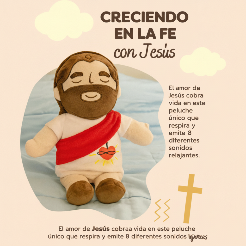 PELUCHE DE JESUS RELAJANTE  TRANQUILIDAD Y FE